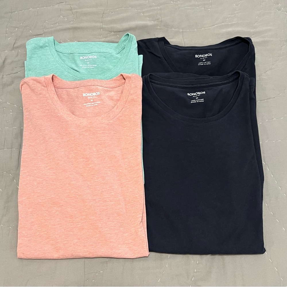 Set of 4 Bonobos Crew Neck T-Shirts
